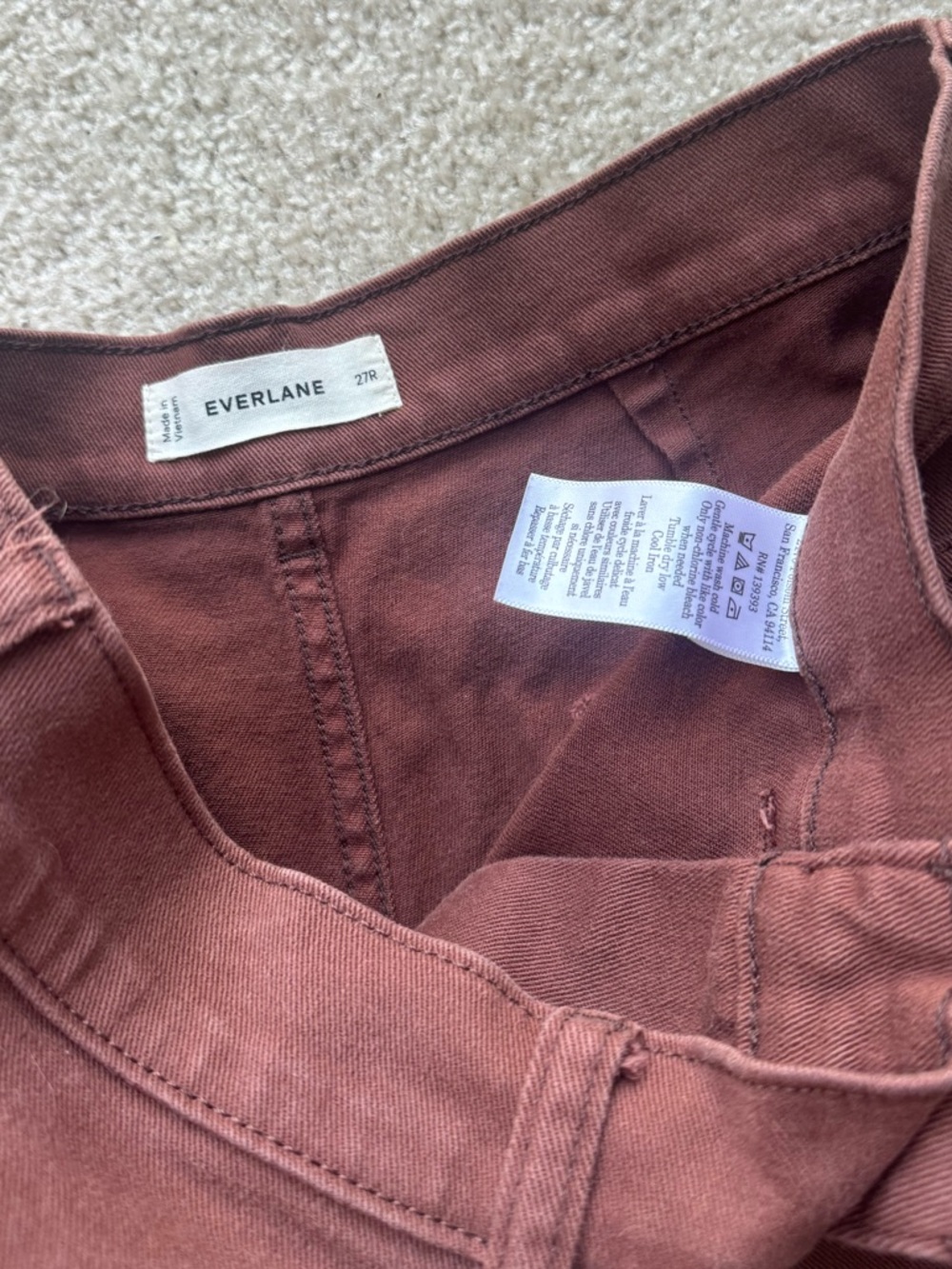 Everlane The Utility Gardener Pant Brown Size 27R - Picture 3 of 4